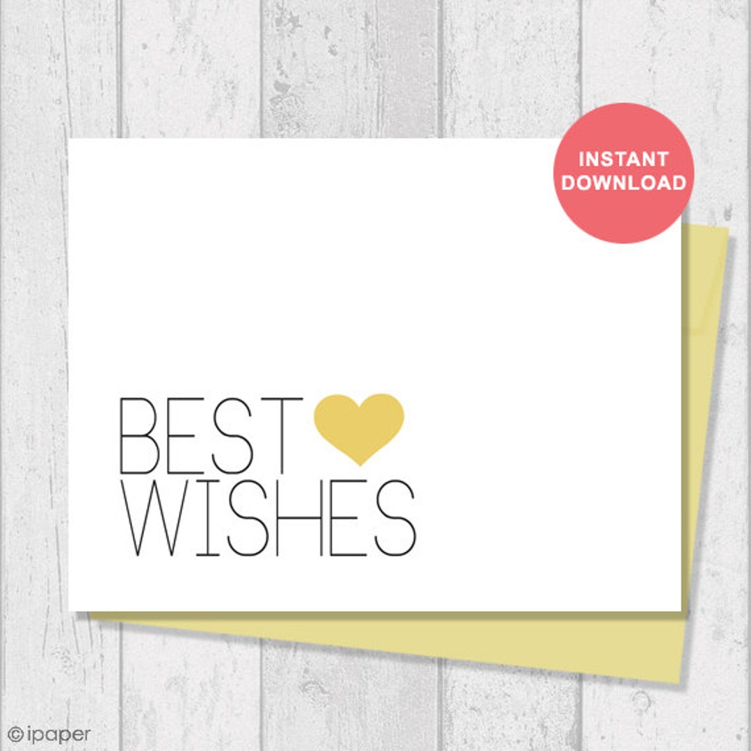 Best Wishes Printable Card Instant Download Digital Download Business ...
