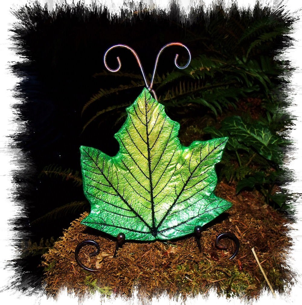 Spring green maple leaf wall art. Hand made in Oregon using a Etsy