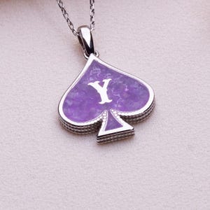 Collar de amatista con inicial hecho a mano, colgante con nombre personalizado, joya con dije de letra, regalo de cumpleaños, regalo para mamá, regalo de aniversario, regalo de Navidad.