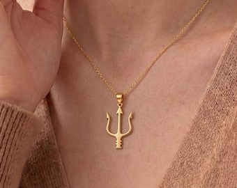 Neptune Trident Necklace | 925 Sterling Silver | Mythology Sea God Symbol | Meaningful Gift for Ocean Lovers