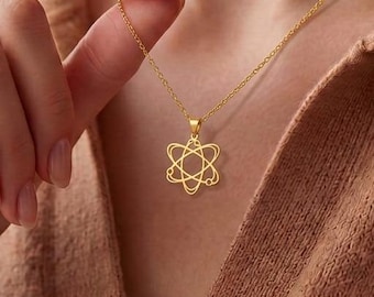 Atom Necklace | 925 Sterling Silver | Minimalist Science Symbol | Meaningful Gift for Thinkers