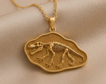 Andrewsarchus Fossil Pendant Necklace | 925 Sterling Silver | Paleontology Theme | Gift for Science Lovers