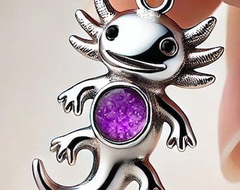 Axolotl Necklace | 925 Sterling Silver | Whimsical Animal Jewelry | Mother Daughter Gift