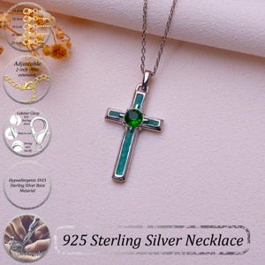 Handmade Natural Stone Cross Necklace with Birthstone, crafted from 925 sterling silver. Sideways cross symbolizes faith and protection, with natural stone resin for healing and personal energy. Available in 14K gold, silver, rose gold, or black plating. Adjustable cable chain (14–22 inch) with lobster clasp. Hypoallergenic and nickel-free. Perfect for baptisms, birthdays, or meaningful spiritual gifts. Gift-ready packaging included.