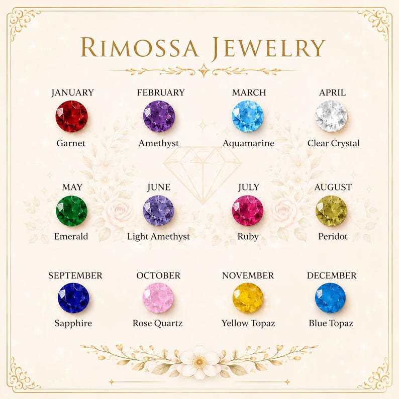 a poster with a bunch of different colored jewels