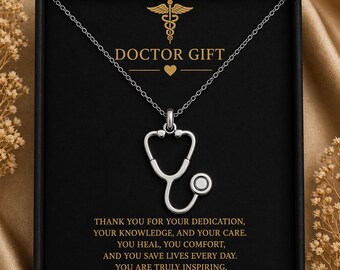 Doctor Stethoscope Necklace | Handmade Sterling Silver Jewelry | Medical Heart Symbol | Thoughtful Gift for Nurse or Healthcare Worker