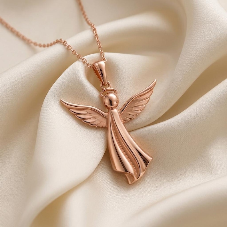 Sculpted Angel Pendant | 925 Sterling Silver | Guardian Angel Theme | Sympathy & Protection Gift bild 7
