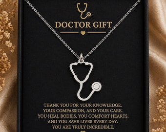 Stethoscope Pendant Necklace | Sterling Silver Jewelry for Nurses | Minimal Medical Symbol | Appreciation Gift for Doctor or Med Student