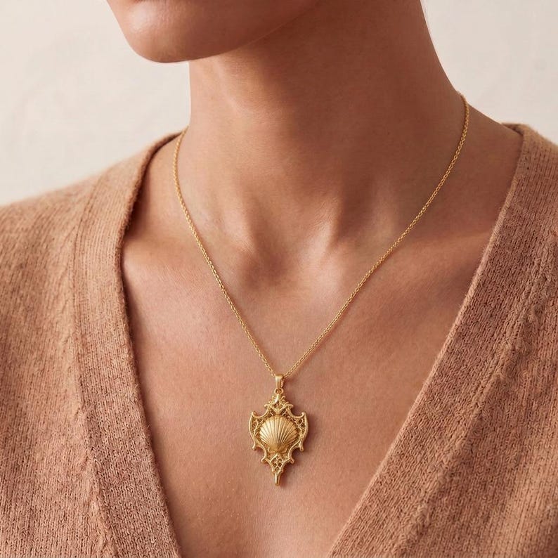 Sacred Shell Relic pendant | 925 Sterling Silver | Ornate Coastal Style | Meaningful Gift image 6