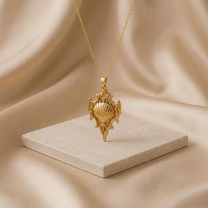 Sacred Shell Relic pendant | 925 Sterling Silver | Ornate Coastal Style | Meaningful Gift image 3