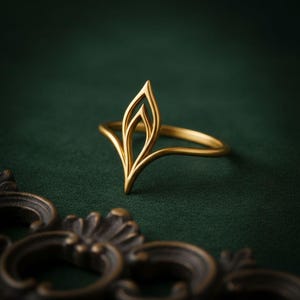 Elven Leaf Ring | 925 Sterling Silver | Fantasy Nature Minimalist | Meaningful Gift for Her