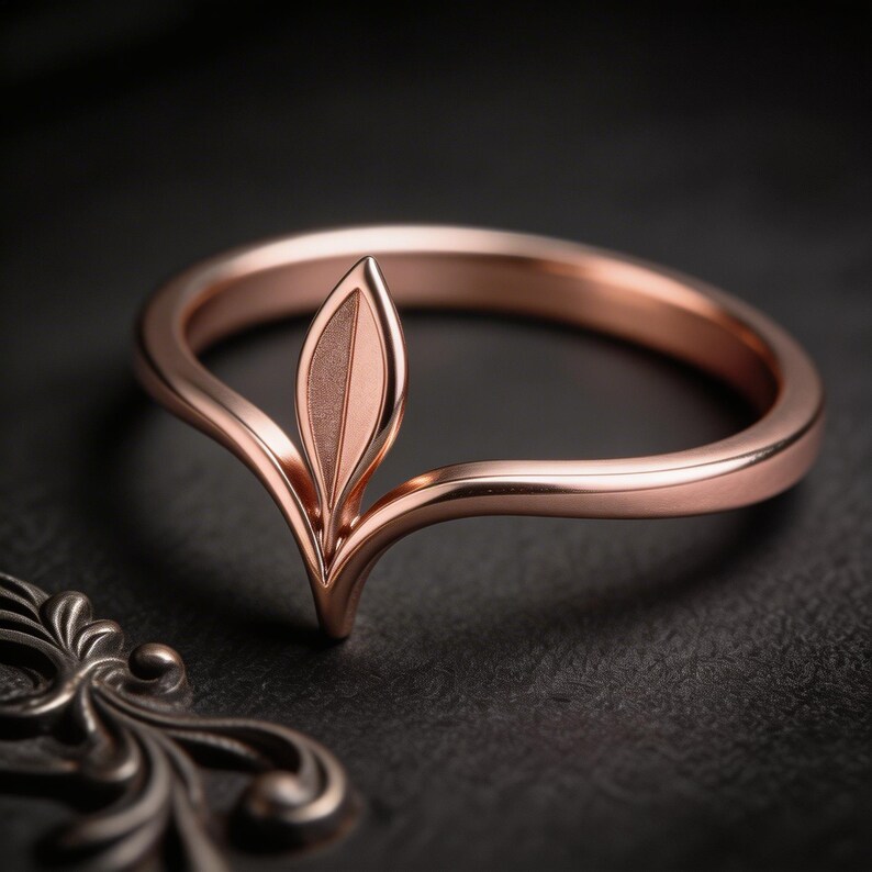 Elf Style Rings Olive Leaf Ring | 925 Sterling Silver | Minimalist Botanical Elven ...