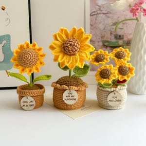Crochet Sunflower/Tulip/Rose Plants,Crochet Flowers,Thank You For Helping Me Grow,Emotional Support Gift,Thank You Gift,Teacher Gifts