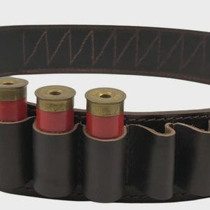 Western Leather Cartridge Belt - Cowboy Shotgun Bandolier for 12 Gauge Shell Bullet Ammo