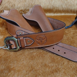 Handgemaakte leren westernholsterriem, cowboy-actietuig