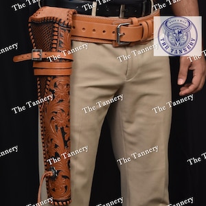 Handmade Leather Mares Leg Holster: Cowboy Action Scabbard