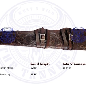 Handmade Leather Mare&#39;s Leg Holster: Rossi Ranch Hand Scabbard