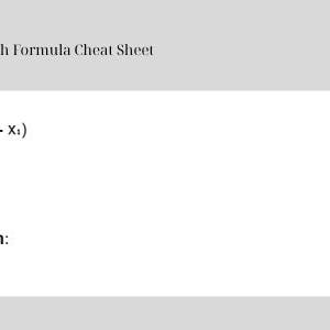 Math Formula Cheat Sheet