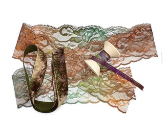Velvet ribbon ~ Silk velvet ribbon ~ Hand dyed silk ribbon ~ Wide silk ribbon ~ French ribbon ~ TCBRN40/3P