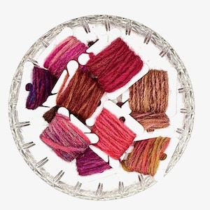 Pink-toned, 2-yd, wool sampler ~ Wool scraps ~ Fiber mix ~Yarn sampler pack ~ WS2PNK03/15P