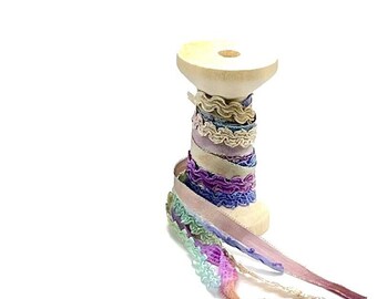 Designer ribbon ~ Great Adirondack yarn ~ Ribbon scraps ~ Ribbon bundle ~ Ribbon pack ~ GARB18MC02/5P