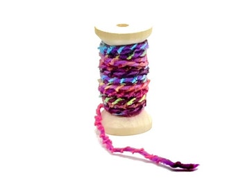 Yarn multicolor ~ Novelty yarn ~ Fancy yarn ~ Needle Felting Supplies ~ Textured yarn ~  Textured yarn ~ WOPNK76/5Y
