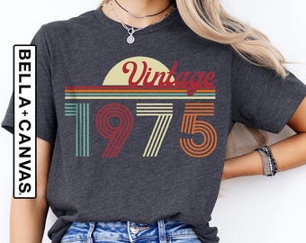 Vintage 1975 Graphic Tee, 50th Birthday Gift