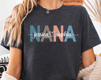 Custom Nana T-shirt, Personalized Mother's Day Gift