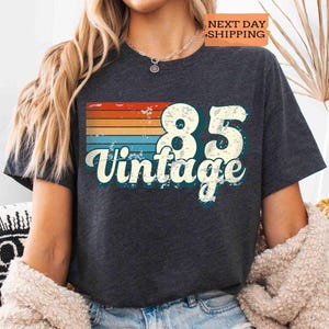 Vintage 1985 Birthday T-shirt UK, Ladies Birthday Shirt, Birthday Gifts for Women, 1985 Birth Year T-shirt, Birthday Retro Shirt, 1985 Shirt