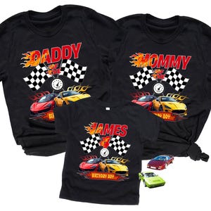 Birthday Boy Fire Race Wheel Custom Family Birthday Theme Shirts,  Kids Graphic Tee, Race Car Shirt for Boys, Racing Car Outfits