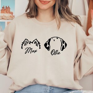 Custom Dog Sweatshirt, Personalized Dog Ears Sweatshirt with Name, Christmas Gift, Dog Dad Gift for Pet Gift for Him, Pet Lovers