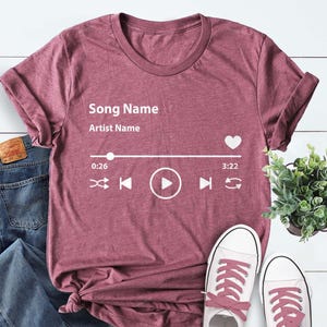 Custom Song Name Shirt Gift For Birthday,  Custom Song Name T-Shirt, Custom Artist Name Shirt, Favorite Song Tee, Custom Favorite Artist Tee