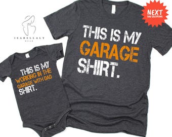 Daddy and Me Garage Shirt, Father and Son Matching Shirts
