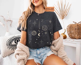 Celestial Shirt, Vintage Moon Phases, Astrology T-Shirt
