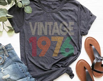 Vintage 1976 50th Birthday Shirt, Retro Style Tee