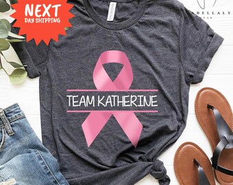 Personalized Breast Cancer Awareness T-shirt, Cancer Support Team Shirt