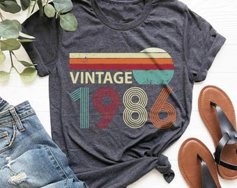 Vintage 1986 40th Birthday T-Shirt, Retro Music Lover Tee