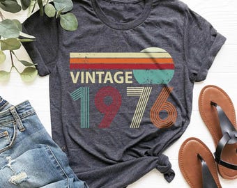 Vintage 1976 Birthday Tee, 50th Birthday Gift