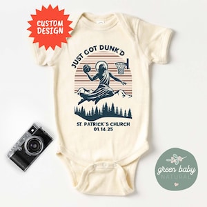 Just Got Dunked Funny Baptism Onesie®, Custom Baptism Baby Onesie®, Custom Just Got Dunk&#39;d Onesie®, Funny Baptism Gift, Christian Onesie®