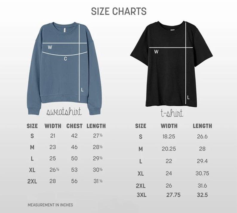 the size chart for a sweatshirt with measurements