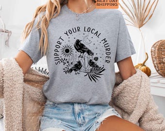 Support Your Local Murder Crow Shirt, Nature Lover Goblincore Tee
