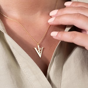 14k Gold Dainty Veterinarian Symbol Necklace, Id Animal Pendant, Gift For Vet, Animal Doctor Charm Pendant, Pet Lover Gift