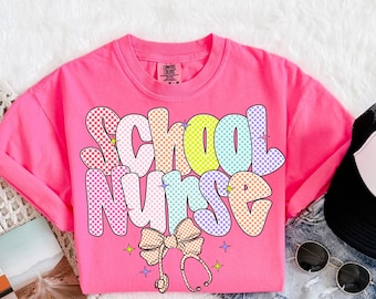 School Nurse PNG, School Nurse shirt Design, RN, Medical, Nursing, Medical Practitioner PNG, Digital Download, Floral Nurse png