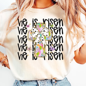 He is Risen PNG: Hand Drawn Christian Cross (Digital Download)