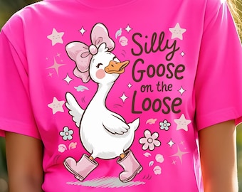 Camisa Silly Goose suelta PNG, diseño de camisa de ganso PNG, diseño de sublimación de vacaciones de verano, camisa de diseño de verano Png, vacaciones de verano png