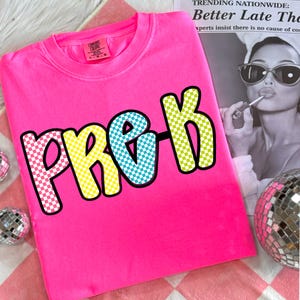 School Pre-K shirt Png, Checkered shirt Png, Pre-K Kids shirt Png, Preppy Pre-K Teacher png, Teacher coquette, Kids Pre-K shirt design png