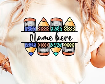 Personalised Name shirt png, Custom Teacher name Png, Back To School png,  Custom Teacher shirt png, Teacher's Day gift, Student name shirt