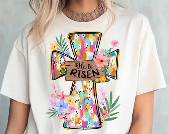 He is Risen PNG,Hand Drawn Cross Png,Watercolor Cross PNG, Religious Png,Christian Png, Christian Cross png,Religious Shirt PNG