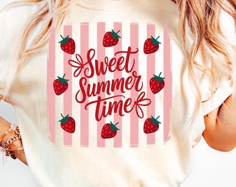 Sweet Summer Time PNG, Summer Png, Trendy Summer Png, Summertime Png, Sublimation Design, Coquette design, Strawberry png, Summer Vibes png