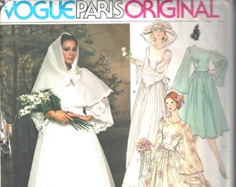 Vintage VOGUE NINA RICCI Wedding Gown Paris Original Pattern #1363 - Size 12 - Uncut and Label Included